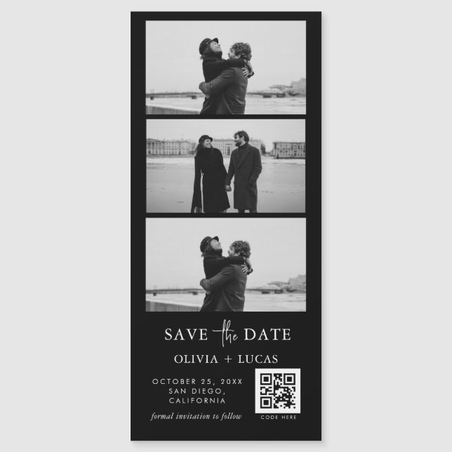 Bande photo de code QR noir personnalisé Mariage m (Devant)