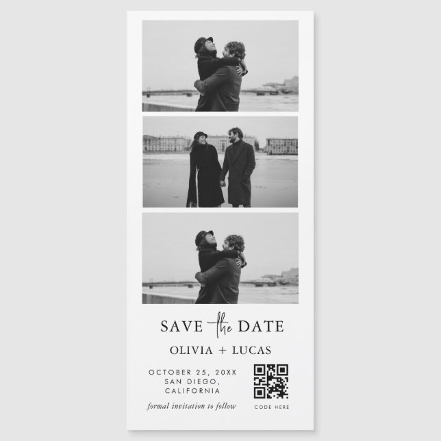 Bande photo de code QR personnalisée Mariage magné (Devant)
