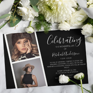 Bande photo double   Invitation commémorative funé