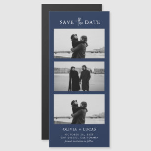 Bande photo stylée Mariage magnétique bleu marine