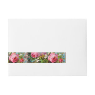 BANDE POUR ADRESSE ANGE ROMANTIQUE RASSEMBLANT ROSES ET FLEURS ROSES