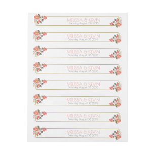 Bande Pour Adresse Aquarelles Fleurs colorées Cadre Mariage