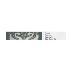 Bande Pour Adresse Art Nouveau Swan Deux Swans