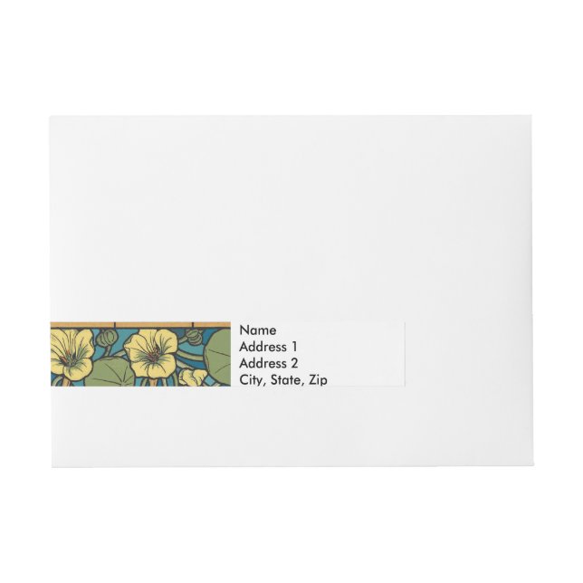 Bande Pour Adresse Bleu jaune Nasturtium Fleur Nouveau Motif (Devant)