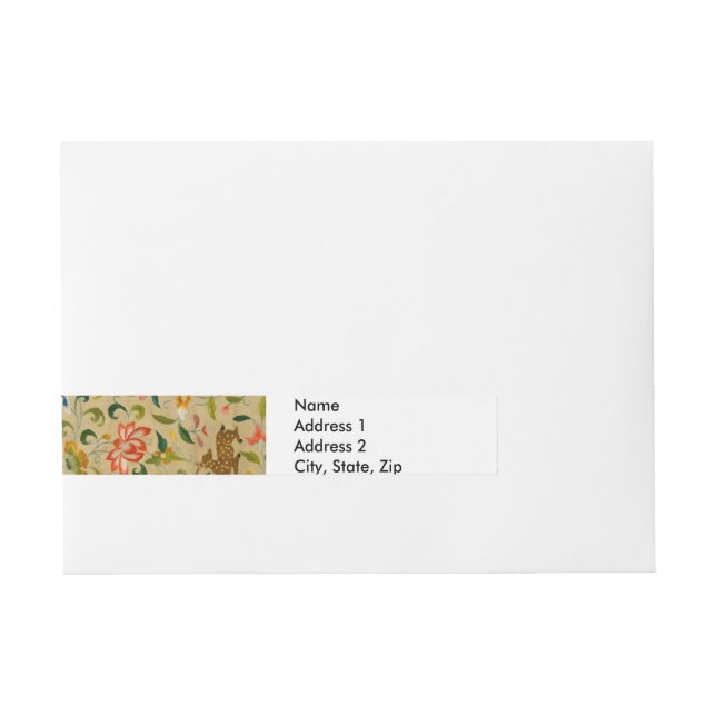Bande Pour Adresse Broderie animale vintage en crewel : Tapisserie an (Devant)