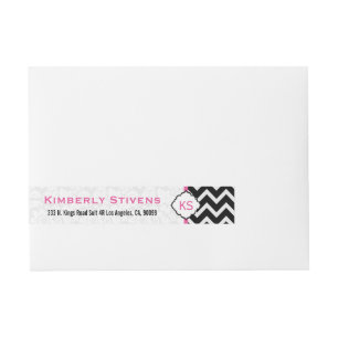 Bande Pour Adresse Chevron noir et blanc Zigzag Motif 2