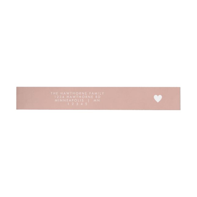 Bande Pour Adresse Coeur moderne Envoyer l'amour Minimal Blush Pink A (Individual)