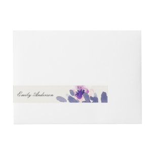 BANDE POUR ADRESSE COULEUR D'EAU LAVÉE À L'ENCRE BLEU ROSE PURPLE F