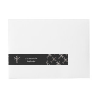 Bande Pour Adresse Croix celtique et crâne (argent)