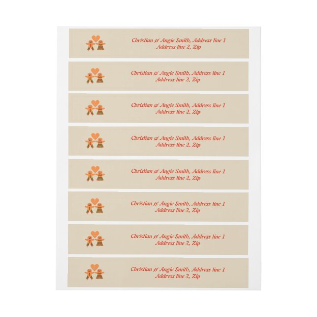 Bande Pour Adresse Cume Noël Gingerbread Couple Custom (Feuille)