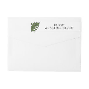 Bande Pour Adresse De Retour Adresse de retour de mariage Feuille de Palmier Ve