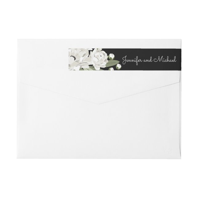 Bande Pour Adresse De Retour Adresse de retour de White Floral Mariage Sprigs (Dos)