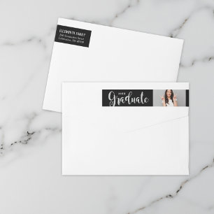 Bande Pour Adresse De Retour Adresse de retour pour photo de diplômé argenté