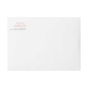 Bande Pour Adresse De Retour ADRESSE MINIMALE simple type moderne corail rose