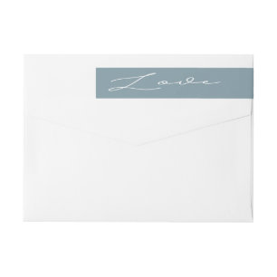 Bande Pour Adresse De Retour Airy Pastel Turquoise Love Wraparound Mariage