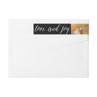 Bande Pour Adresse De Retour Amour Et Joie Mr & Mrs 1st Christmas Photo Mariage