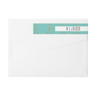 Bande Pour Adresse De Retour Anneaux de Faux Foil Noir et Or Logo de Mariage