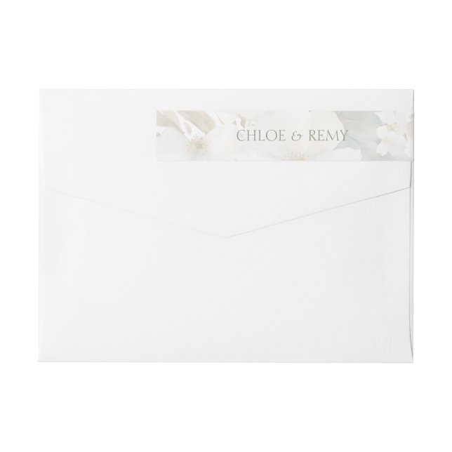 Bande Pour Adresse De Retour Aquarelle Floral Mariage Adresse de retour Label (Dos)