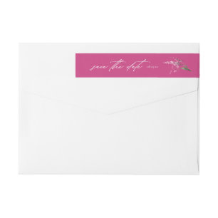 Bande Pour Adresse De Retour Aquarelle Mariage fleur sauvage Fuchsia ID954
