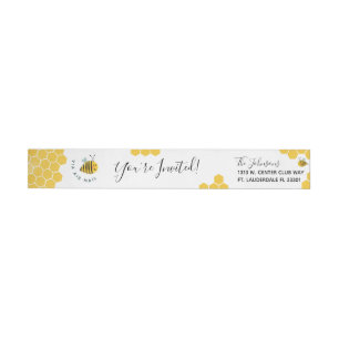 Bande Pour Adresse De Retour Aquarelle mignonne Bumble Bee et Honeypeb Air Mail