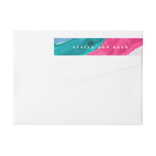 Bande Pour Adresse De Retour Aquarelle rose chaud