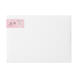Bande Pour Adresse De Retour Aquarelle rose Mariage Envelopper autour