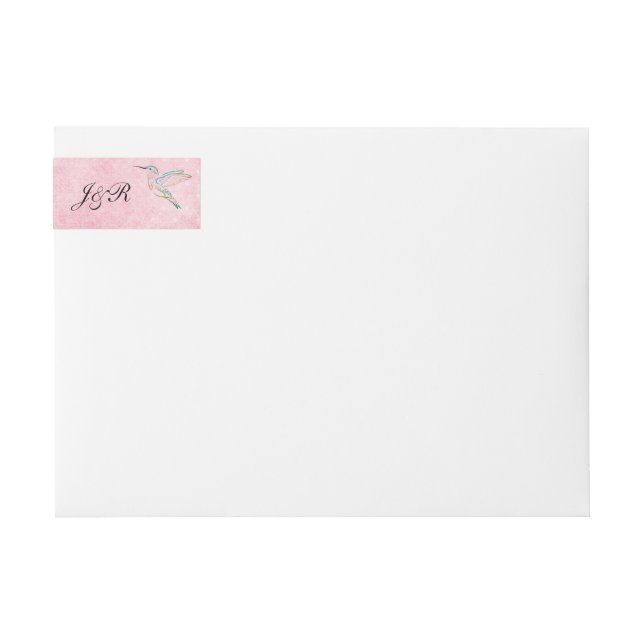 Bande Pour Adresse De Retour Aquarelle rose Mariage Envelopper autour (Devant)