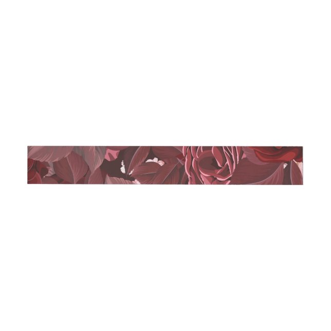 Bande Pour Adresse De Retour Aquarelle Roses 35 (Individuel)