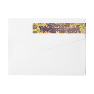 Bande Pour Adresse De Retour Autumn Leaves Citrouille Sunflower Adresse Mariage