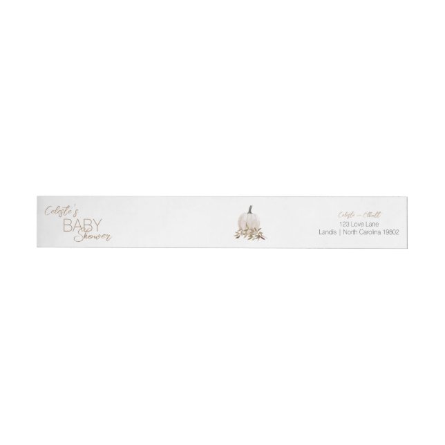 Bande Pour Adresse De Retour Baby shower Citrouille Boho Blanc Adresse de retou (Individuel)