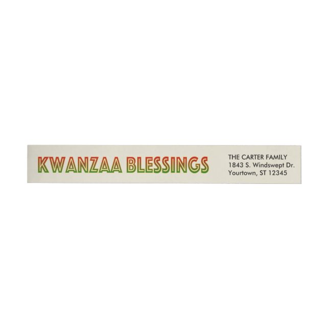 Bande Pour Adresse De Retour Bénédictions de Kwanzaa | Adresse de retour (Individuel)