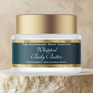 Bande Pour Adresse De Retour Beurre corporel cosmétique Feuille d'or et pot sar