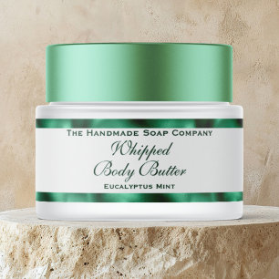 Bande Pour Adresse De Retour Beurre Corporel Cosmétique Feuille Verte & Pot Bla