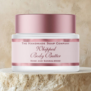 Bande Pour Adresse De Retour Beurre corporel cosmétique rose en feuille et pot