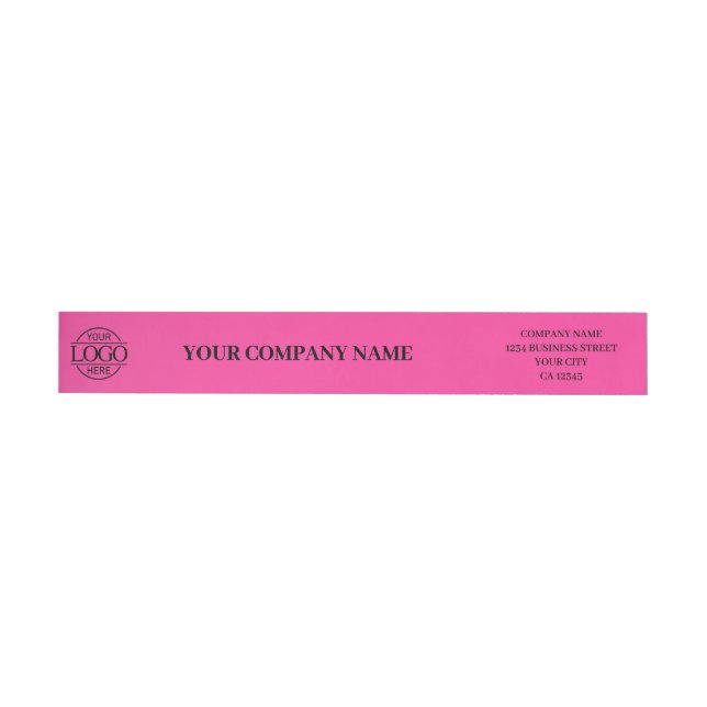 Bande Pour Adresse De Retour Bight Pink Simple Elegant Branded Business Logo (Individuel)