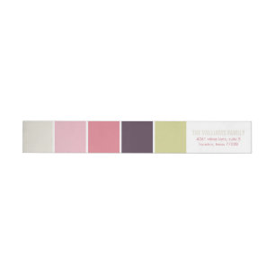 Bande Pour Adresse De Retour Blocs de couleurs modernes rose et vert