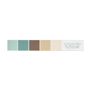 Bande Pour Adresse De Retour Blocs de couleurs modernes verts et Brown