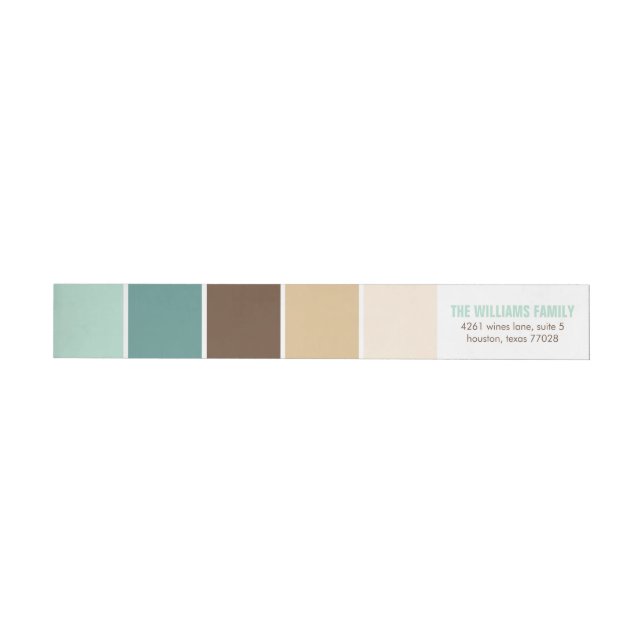 Bande Pour Adresse De Retour Blocs de couleurs modernes verts et Brown (Individuel)