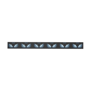 Bande Pour Adresse De Retour Blue Glowing Angel Wings on black background