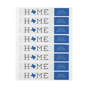 Bande Pour Adresse De Retour Blue HOME Texas