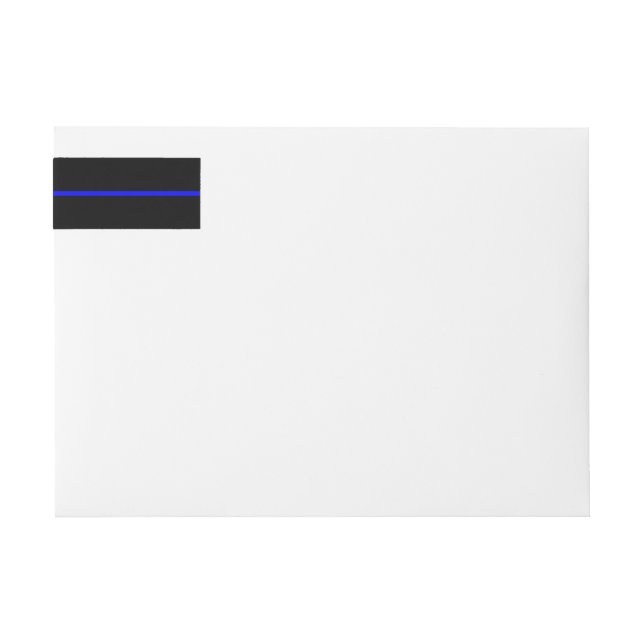 Bande Pour Adresse De Retour Blue Line mince symbolique sur le noir solide (Devant)