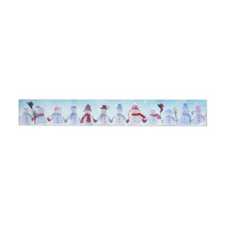 Bande Pour Adresse De Retour Bonhommes de neige chauds et cosy - Autocollant lo