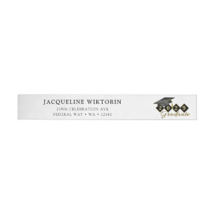 Bande Pour Adresse De Retour Bouchon de diplôme Black Gold Adresse de retour