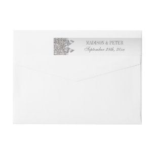 Bande Pour Adresse De Retour Bouclage argenté de mariage d'arc de paillettes