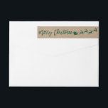 Bande Pour Adresse De Retour Brosse Kraft Script Christmas Green Return Adresse<br><div class="desc">Kraft Modern Brush Script Père Noël Joyeux Noël Green Enveloppe Étiquette Wraparound</div>