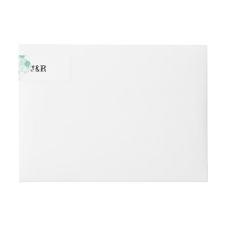 Bande Pour Adresse De Retour Budding Romance dans Aqua Mariage envelopper autou