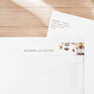 Bande Pour Adresse De Retour Burgundy Mariage de automne Adresse de retour