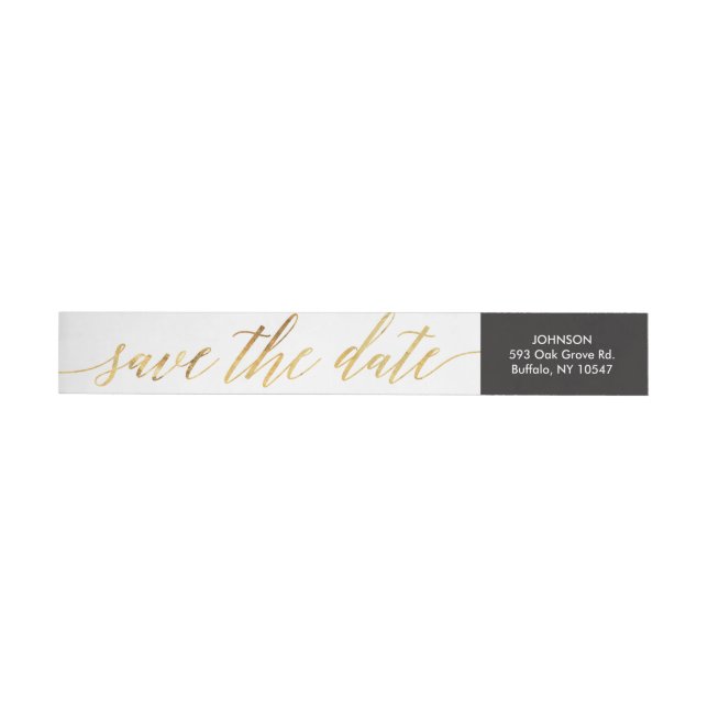 Bande Pour Adresse De Retour Calligraphie Script Faux Gold Foil Adresse de reto (Individuel)