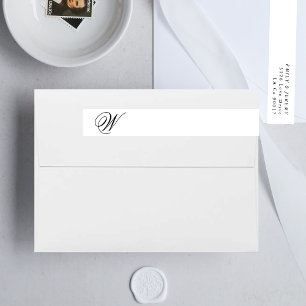 Bande Pour Adresse De Retour Calligraphie Typographie Monogramme Mariage Gold D