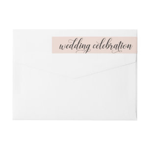 Bande Pour Adresse De Retour Célébration de mariage à calligraphie rose tendre